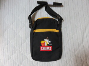 CHUMS チャムス ミニショルダーバッグ バッグ ショルダー サイズ190-140-35㎜目安 ブラック・イエロー かわいい しっかりしています 未使用