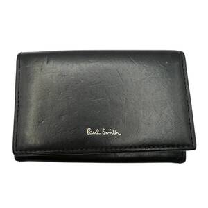 【1円スタート】ポールスミス　Paul Smith　カードケース　ブラック　レザー　名刺入れ