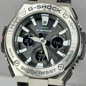 美品 G-SHOCK GST-W130C-1AJF G-STEEL Gスチール タフソーラー 電波受信 電波ソーラー マルチバンド6 メタルベゼル ブラック 反転液晶