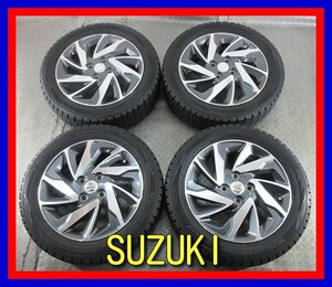 ■中古タイヤホイール■　SUZUKI MRワゴン 15インチ 4.5J +45 4H 100 DUNLOP WM02 165/60R15 77Q 軽自動車 ST 冬 激安 送料無料 K505