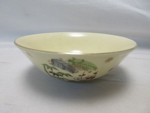 I10075 【 美品 茶道具 昌山造 花絵 平茶碗 陶印 箱無 】 検) 作家物 御茶道具 茶事 茶椀 お点前 おもてなし レトロ 来客 古玩 陶芸 ⅰ