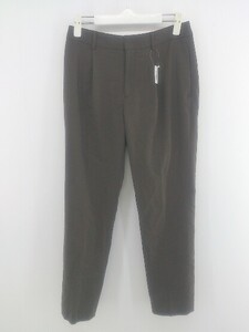 ◇ green label relaxing UNITED ARROWS センタープレス テーパード パンツ サイズ36 ダークブラウン レディース P