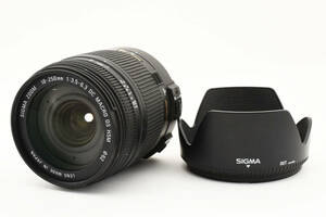 ★☆【動作品！】 #2126100 SIGMA ZOOM 18-250mm F3.5-6.3 DC MACRO OS HSM フード付 ニコン用☆★