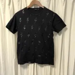 メンズ POOLHOUSE Tシャツ ブラック 雷 イナズマ 黒 Lサイズ