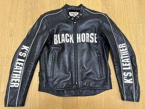 KADOYA BLACK HORSE カドヤ ブラックホース 本革 レザージャケット LL ブラック