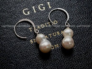 保管品◎GIGI◎マルティニーク 別注 パール ピアス 18WG アコヤ 真珠 シルバー ギギ martinique ジジ ホワイト ゴールド