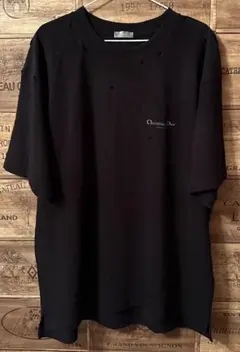 DIOR 黒　Tシャツ　半袖　メンズ　ブラック　ダメージ加工