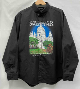 BALENCIAGA バレンシアガ メンズ SACRE COEUR プリントシャツ サイズ37 ブラック