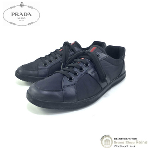 プラダ （PRADA） プラダスポーツ ナイロン×レザー スニーカー シューズ 靴 #8 ネイビー×ブラック メンズ（美品）中古