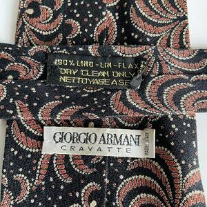 GIORGIO ARMANI(ジョルジオアルマーニ) 黒オレンジ柄ネクタイ