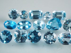 計8.9ct ★☆★BI-LOきまぐれ大セール★☆★ No 3013 天然石 ブルートパーズ 15石セット