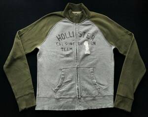 ホリスター ダメージ加工 ジップ スウェット トレーナー ラグラン　　HOLLISTER ヴィンテージ加工 ビンテージ加工 vintage加工 玉6086