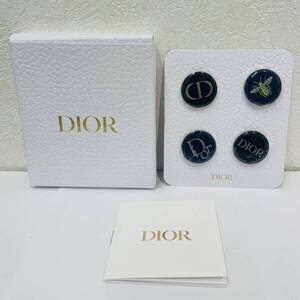 □未使用品!! 希少品!! Dior ディオール ブローチ ピンバッジ ロゴ 蜂 bee ノベルティ ４個セット アクセサリー【F2440OY】