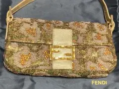 FENDI フェンディ　バゲット　バッグ　ビーズ　ラインストーン　スパンコール