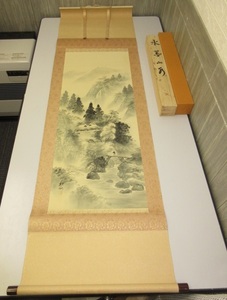 ★si1896　渡辺松仙　山水　掛け軸　水墨画　掛軸　日本画　インテリア　和室　床の間　アート　美術★