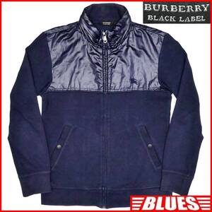 即決★BURBERRY BLACK LABEL★メンズM 廃版 ジャケット バーバリーブラックレーベル 2 紺 トラックジャケット 三陽商会正規 ナイト刺繍