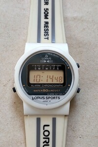 セイコー SEIKO LORUS SPPORTS 電池交換済み Y799-4900 海外向け ヨーロッパ仕様 古いデッドストック チープカシオ ALBA