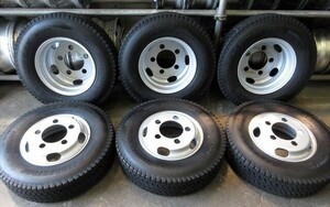 送料無料　スタッドレス　195/85R15　BS　W979　22年バリ溝　三菱キャンター　ふそう　新車外しXFA15×5J　115-8　5穴　美品　6本セット