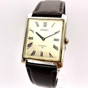 1円 ■ 稼働品 SEIKO セイコー 2559-3031 CAP GOLD 24石 Jewel ゴールドベゼル スクエア レディース 腕時計 ヴィンテージ N810-165-0