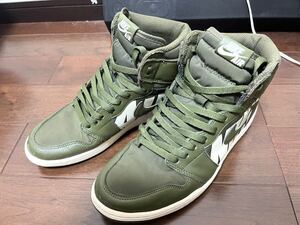 程度良好 送料込 AIR JORDAN1 RETRO HIGH OG OLIVE CANVAS エアジョーダン オリーブ 555088-300