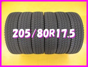 ◆送料無料 C3s◆　中型用　スタッドレス　205/80R17.5　120/118L LT　ブリヂストン　BLIZZAK W979　冬6本　※2022年製