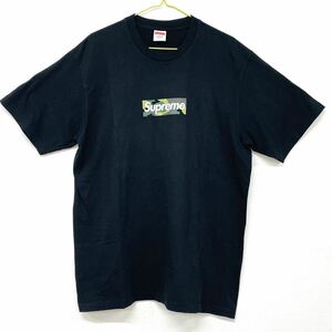 中古美品 Supreme シュプリーム ボックスロゴ カモフラ 迷彩 ブラック Tシャツ 黒 Lサイズ 23AW