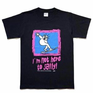 90s vintage USA製 Katie Davis ケーティ・デーヴィス ビッグプリント Tシャツ 半袖 ブラックsize M スノーボード イラスト 絵本作家 old