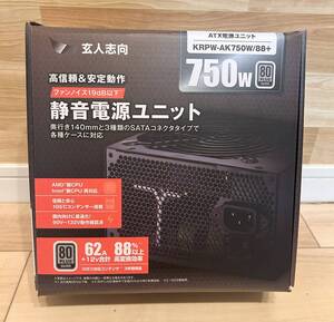 (送料無料)【中古】玄人志向 ATX電源 KRPW-AK750W 80PLUS SILVER 電源ユニット