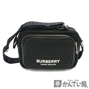 21425 BURBERRY【バーバリー】ショルダーバッグ ブラック 斜め掛け ナイロン メンズ レディース 8049094【中古】USED-B