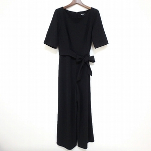 #snc ダナキャラン DONNAKARAN オールインワン 8 黒 半袖 バックジップ リボン レディース [703540]