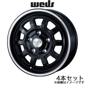 ヴィセンテ06 TL ライトエース S402/S412 13インチ アルミホイール 4本 ブラックポリッシュライン 0040113 WEDS VICENTE-06 TL