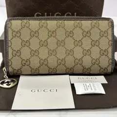 新品同様‼️ グッチ　GUCCI 財布　長財布　GGキャンバス　ラウンドファスナー