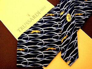 ♪24713D♪状態並品【ベルト 動物 柄】トラサルディ【TRUSSARDI】ネクタイ