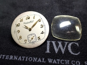 IWC cal.83用 金属製文字盤28mm 金色リーフ針一式・プラ風防 アプライドインデックス cal.82 cal.64T