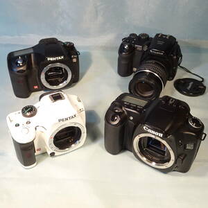 不動ジャンク　デジタル一眼４台　キヤノンEOS 30D ペンタックスK-X ペンタックスK10 フジフィルム Fine Pix S9000 