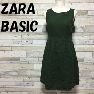 【人気】ZARA BASIC/ザラ ベーシック ノースリーブワンピース モスグリーン サイズL/6340