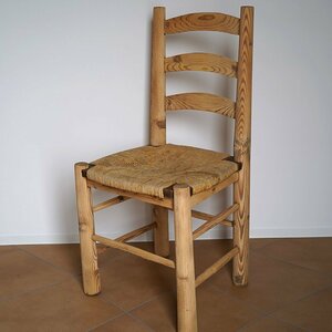 Rush Natural Wood Chair / France / 50s 家具 インテリア ヴィンテージ フランス
