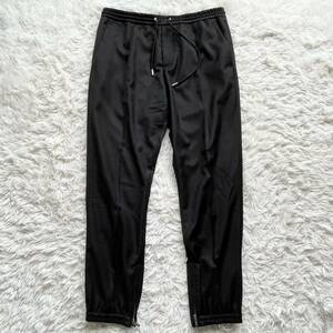 極美品 希少 XLサイズ DIOR HOMME 裾ジップ ドローコード ウールツイルトラックパンツ 黒 イージーパンツ ディオールオム メンズ ブラック