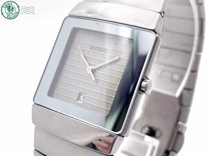 2406601295　＃ 1円～！ RADO ラドー DIASTAR ダイヤスター 152.0332.3 クォーツ QZ デイト 腕時計 グレー文字盤 セラミック 純正ベルト