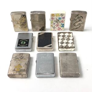 ★E10270/ZIPPO ジッポー/オイルライター/スカル ドクロ/ハードコア・スーパースター等/2002-2009年製 他/計10点セット/火花OK含 す 