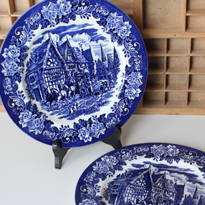 ビンテージ★Ironstone Tableware Dickens Series 絵皿2枚セット