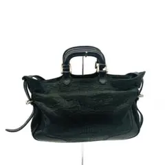 【FENDI】　ハンドバッグ　2wayバッグ　レザー　ゴールド金具　ブラック