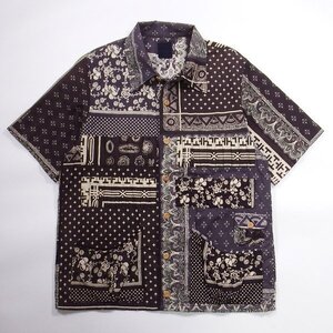 極美品 visvim I.C.T. KETCHUM SHIRT S/S BLACK 3 Indigo Camping Trailer