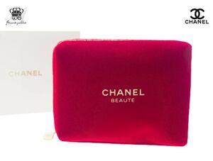 シャネル ノベルティ コフレポーチ スクエアポーチ 2019 ラメ入り レッド CHANEL BEAUTE【New 新品】