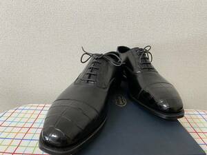 即☆CROCKETT&JONES　8HE☆AUDLEY3クロコダイルストレートチップ　クロケット　ジョーンズ