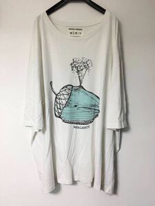 Henrik Vibskov 16SS くじら グラフィック Tシャツ オーバーサイズ 白 The Jaw Nuts Piece os ホエール