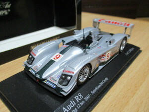 ミニチャンプス 　1/43　 「 アウディR8 」 セブリング12H 2003ｙ 出走車　#9 シルバー ・送料 400円　レターパック発送