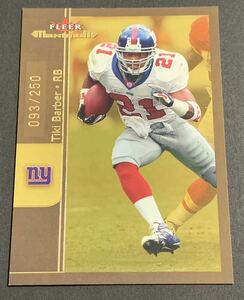 2002 Fleer Maximum Tiki Barber /250 89 Giants NFL ティキ・バーバー　250枚限定　シリアル　ジャイアンツ