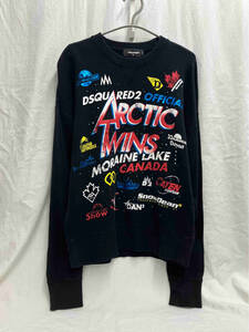 Dsquared2 Arctic Twins Print Over Sweatshirt ディースクエアード メンズ スウェット 黒 ブラック M 19AW プリント