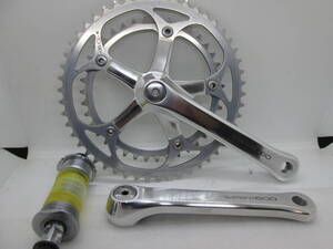 ◆◇中古 ビンテージ！研磨 美品！シマノ SHIMANO 600EX FC-6207 165mm クランク/チェーンリング＆BB-6207 セット！◇◆　